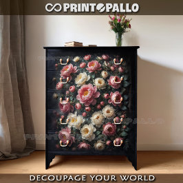 芍薬の花のルネサンス絵画カーペット 薄葉紙