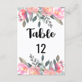 芍薬の花の結婚式テーブル番号席次表 招待状