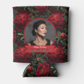 芍薬の花の葉の誕生日 缶クーラー (正面)