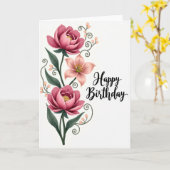 芍薬の花の誕生日カード カード (黄色い花)