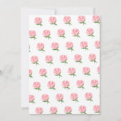 芍薬の花をフィーチャーしたスペイン風洗礼のデザイン 招待状 (裏面)