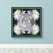 芍薬の花フレーム　あなただけの写真で作成 キャンバスプリント (インサイチュ (ウッドフロア))