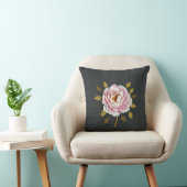 芍薬の花束のシルク刺繍風スローピロー クッション (椅子)