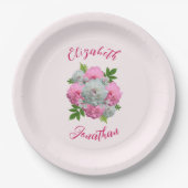 芍薬の花束 ウェディング ペーパープレート (正面)