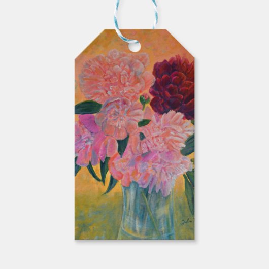 芍薬の花束 静物画 ギフトタグ (正面)