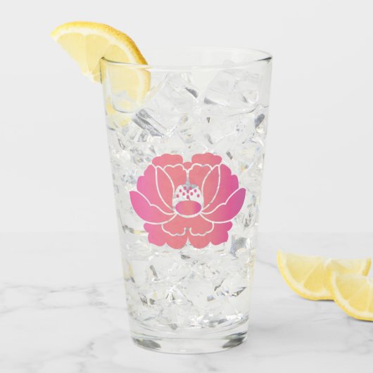 芍薬の花 タンブラーグラス (アイス正面)