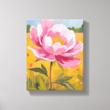 芍薬の花 | ピンクの花畑の水彩画
