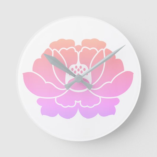 芍薬の花 ラウンド壁時計 (正面)