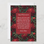 芍薬の花 夏の誕生日パーティー サンキューカード (裏面)