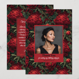 芍薬の花 夏の誕生日パーティー サンキューカード