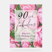 芍薬の花 90歳の誕生日パーティー アクリルサイン (正面)
