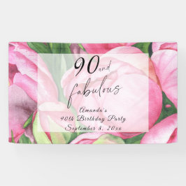 芍薬の花 90歳の誕生日パーティー 横断幕