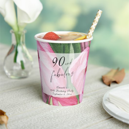芍薬の花 90歳の誕生日パーティー 紙コップ (インサイチュ)