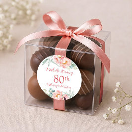 芍薬の誕生日ステッカー ラウンドシール