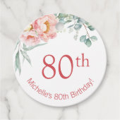 芍薬の誕生日ラウンドギフトタグ フェイバータグ (正面)