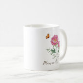 芍薬の誕生月フラワー コーヒーマグカップ (正面右)