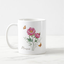 芍薬の誕生月フラワー コーヒーマグカップ