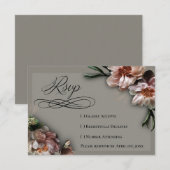 芍薬の開花 RSVP カード (正面/裏面)