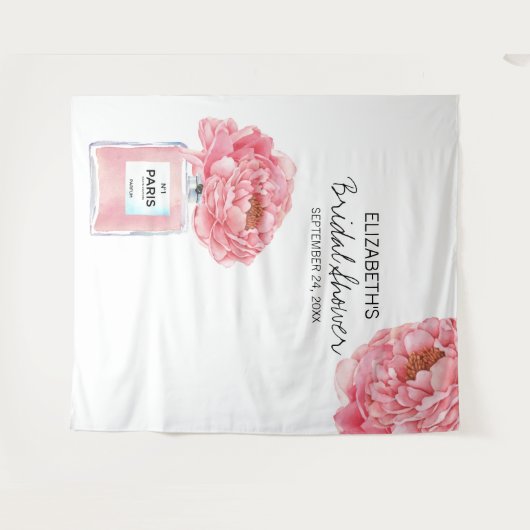 芍薬の香りの花嫁シャワー写真用背景 タペストリー (正面(横))