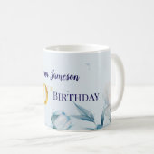 芍薬の70歳の誕生日パーティーの招待状 コーヒーマグカップ (正面右)