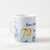 芍薬の70歳の誕生日パーティーの招待状 コーヒーマグカップ (正面左)