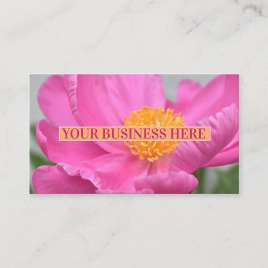 芍薬ピンクの花 名刺 (正面)