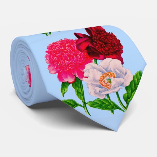 芍薬プリント ネクタイ (ロール)