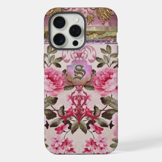 芍薬プレイス モノグラム iPhoneケース (裏面)