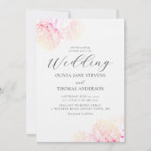 芍薬 ゴールド エレガント モダン クラシック フラワーズ ウェディング 招待状 (正面)