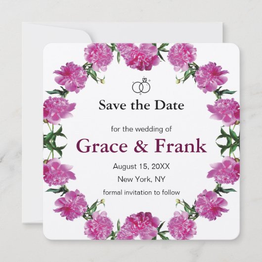 芍薬。 セーブザデート (正面)