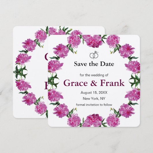 芍薬。 セーブザデート (正面/裏面)