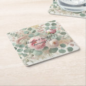 芍薬 ドラマ ペーパー & パーティ プレート スクエアペーパーコースター (アングル)