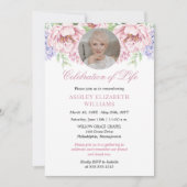 芍薬 | 紫陽花の花 フラワーライフのお祝い 招待状 (正面)