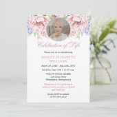 芍薬 | 紫陽花の花 フラワーライフのお祝い 招待状 (スタンド正面)