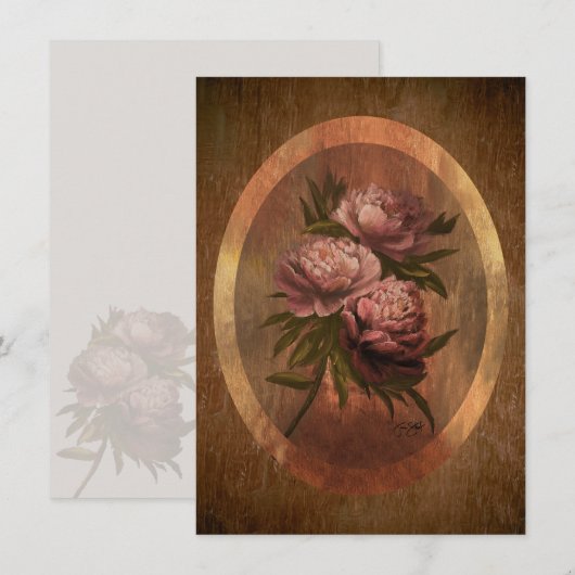 芍薬 4 x 5.6" 招待状 (正面/裏面)