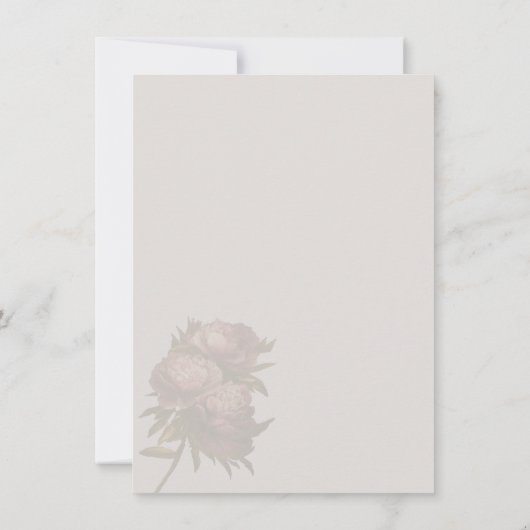 芍薬 4 x 5.6" 招待状 (裏面)