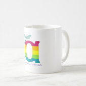 芒の虹のプライドのロゴのマグ コーヒーマグカップ (正面右)
