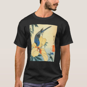 芙蓉に青い鳥,広重ハイビスカスとブルーバードヒロシゲ Tシャツ