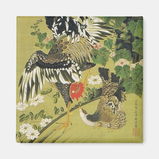 芙蓉絵画宗慶図伊藤若冲 マグネット (正面)