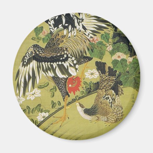 芙蓉絵画宗慶図伊藤若冲 マグネット (正面)