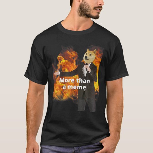 芝おもしろいミーム「ミーム以上」火付き Tシャツ (正面)