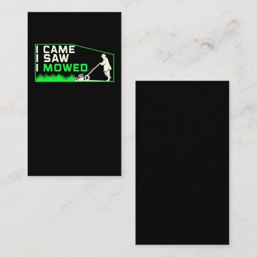 芝おもしろい刈り用清掃員ユーモア地上紙 名刺 (正面/裏面)