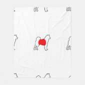 芝シルエットの日本国旗 フリースブランケット (正面)