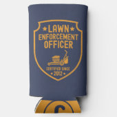 芝刈おもしろいりパパヤードワークパパジョーク スリム缶クーラー (裏面)