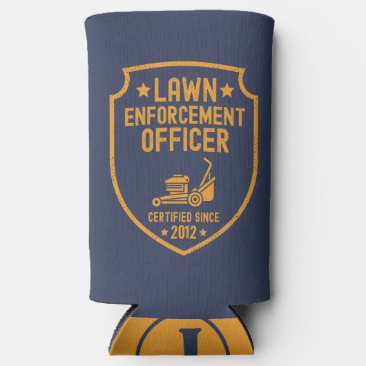 芝刈おもしろいりパパヤードワークパパジョーク スリム缶クーラー (正面)