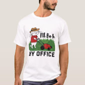 芝刈りおもしろい猫 Tシャツ (正面)