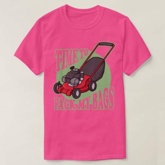 芝刈りおもしろい芝刈り草の刈り取りとバギング Tシャツ (デザイン正面)