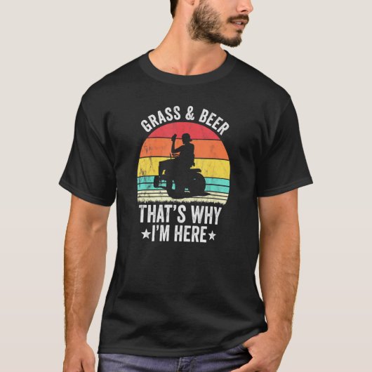芝刈りとビール Tシャツ (正面)