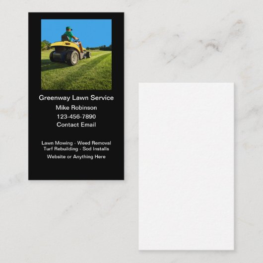 芝刈りと芝刈り草 名刺 (正面/裏面)