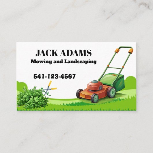 芝刈りと造園のビジネスカード 名刺 (正面)
